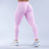 Impact Women Tight Solid Color Yoga Pants - High Stretch Seamless Low Rib Waist Scrunch Bum & Glute Contour Gym Running