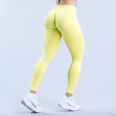 Impact Women Tight Solid Color Yoga Pants - High Stretch Seamless Low Rib Waist Scrunch Bum & Glute Contour Gym Running